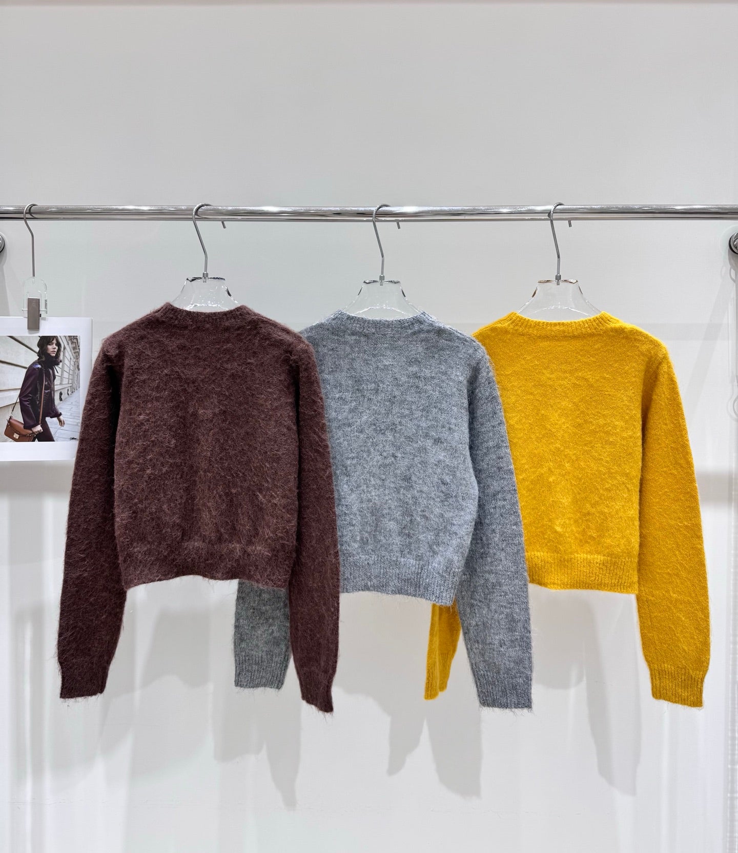 Linglan Jacquard Knitted Round Neck Cardigan