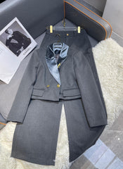 2025 winter new short suit jacket+wide leg pants