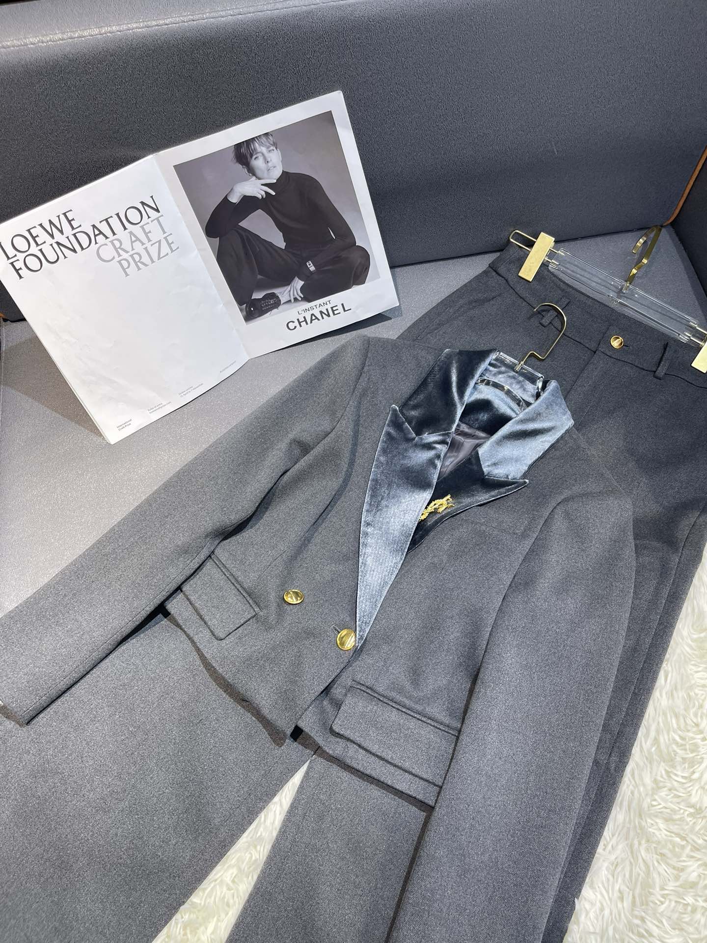 2025 winter new short suit jacket+wide leg pants