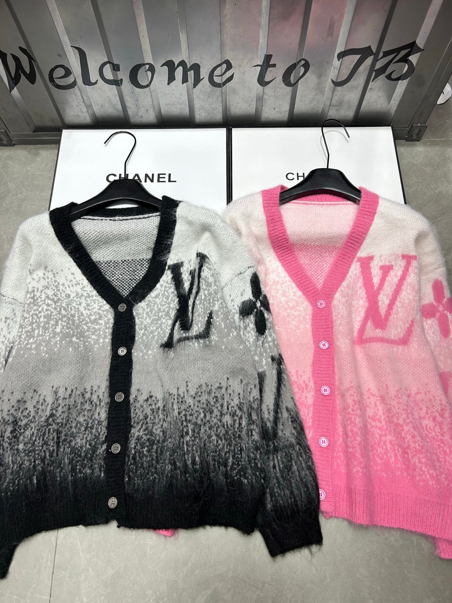 Gradient mohair cardigan