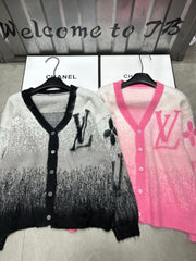 Gradient mohair cardigan