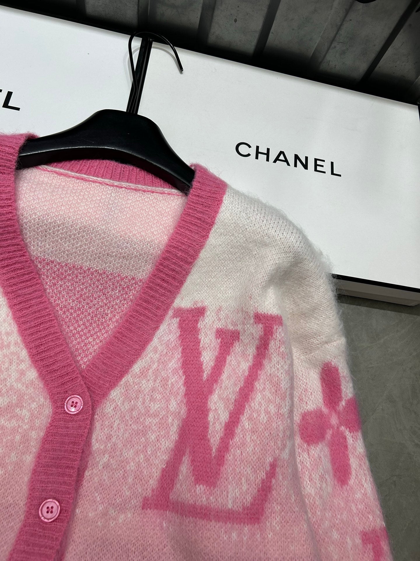 Gradient mohair cardigan