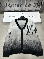 Gradient mohair cardigan