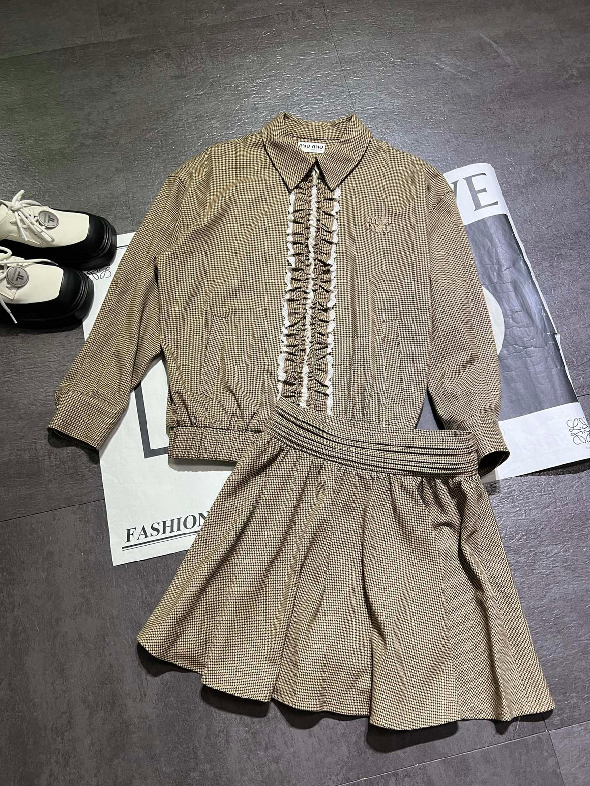 2025 New Product Launch Lace Coat Short Skirt Set