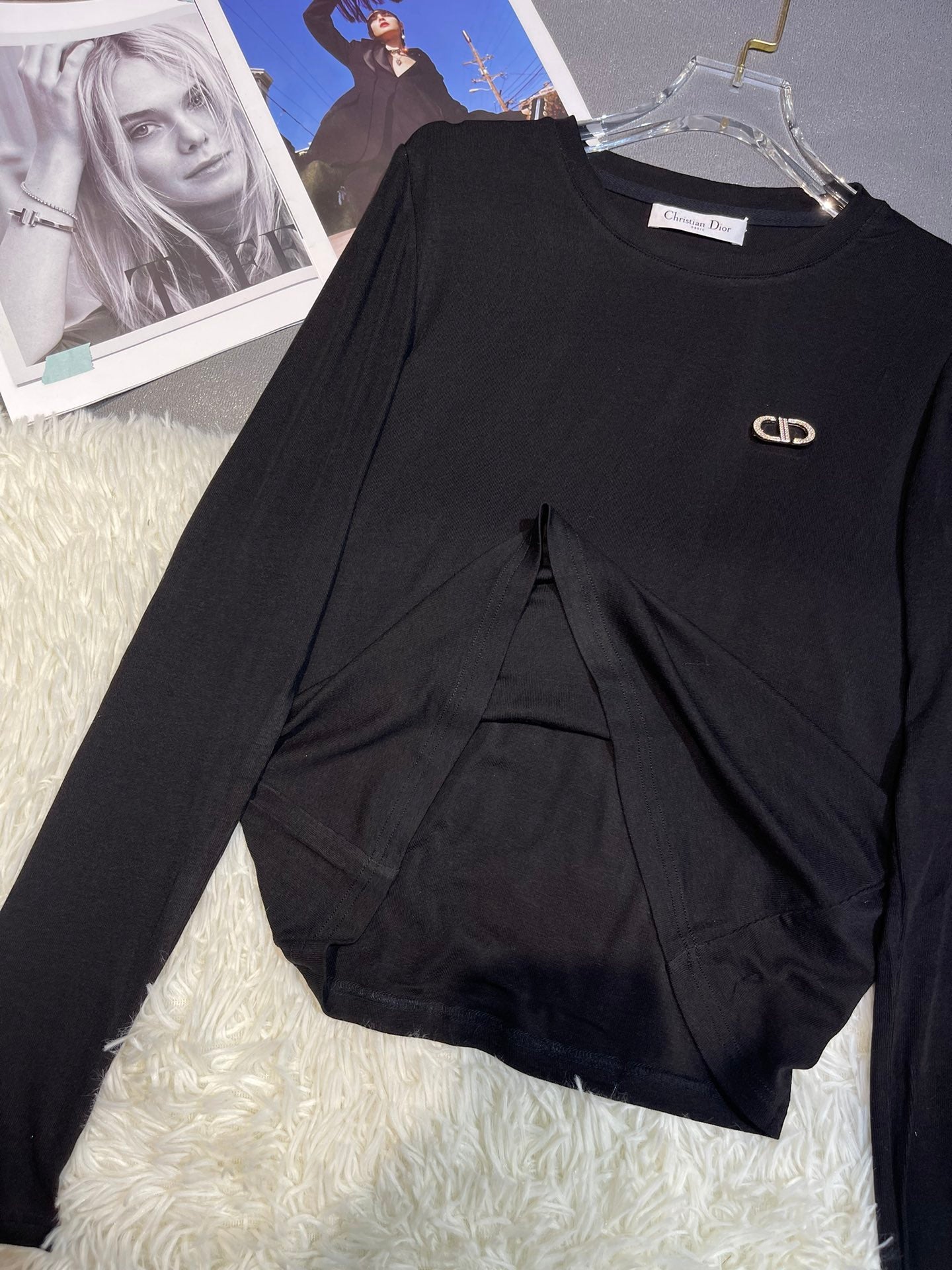 Round neck wool base sweater