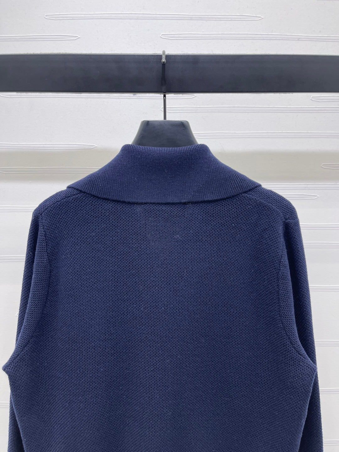 Flip collar double zipper knitted cardigan