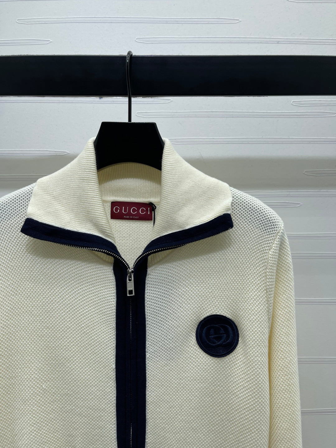 Flip collar double zipper knitted cardigan