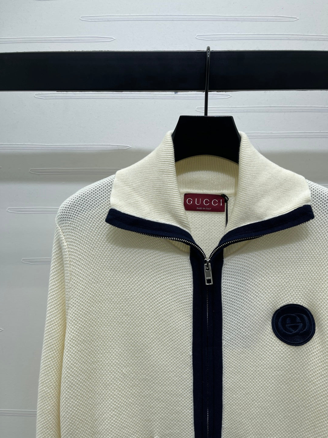 Flip collar double zipper knitted cardigan