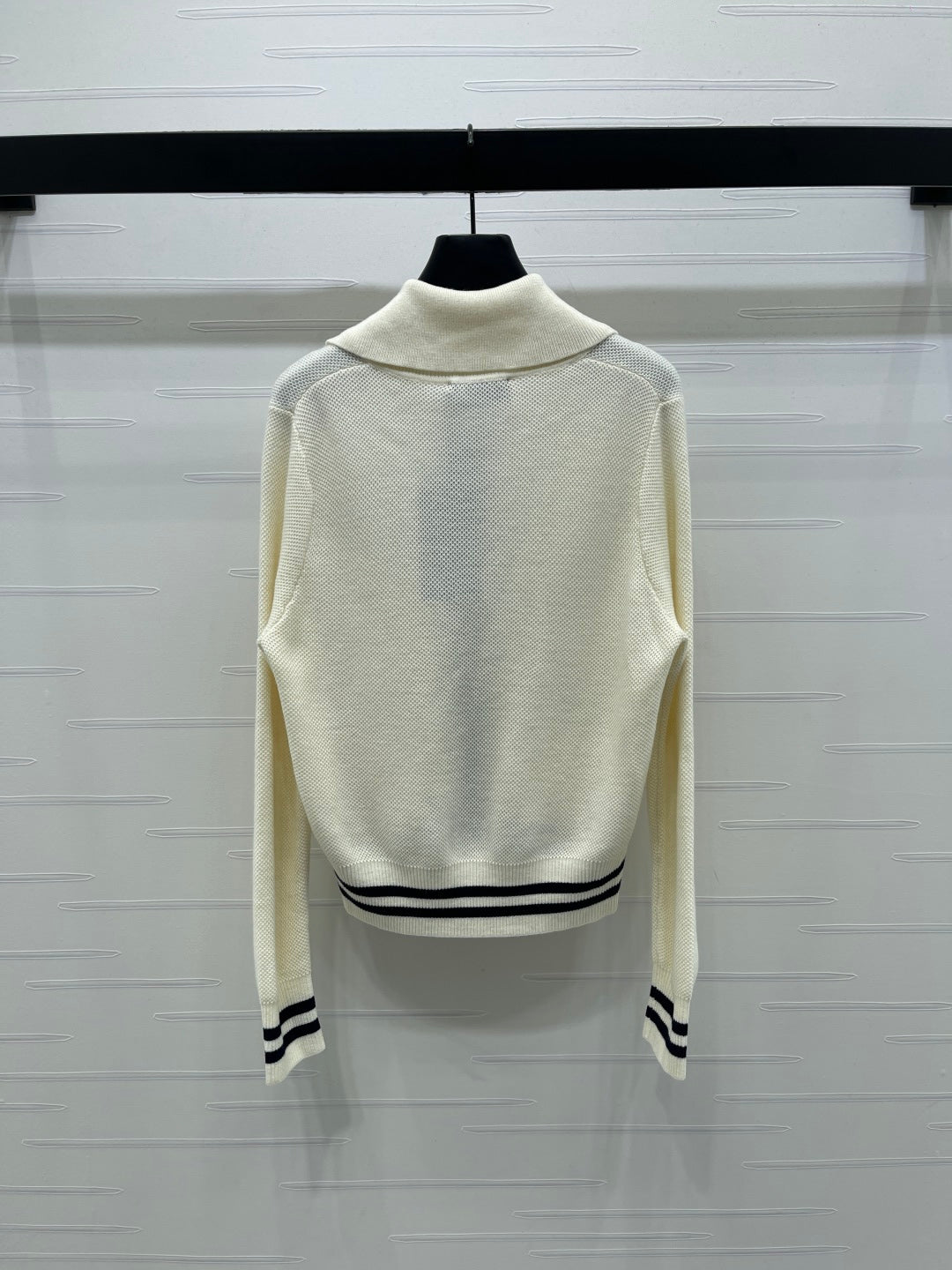 Flip collar double zipper knitted cardigan