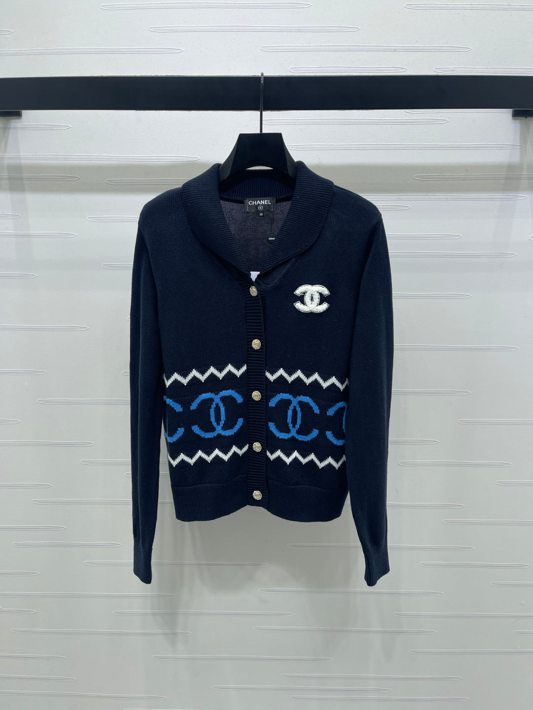 Collar knit cardigan