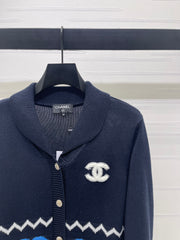 Collar knit cardigan