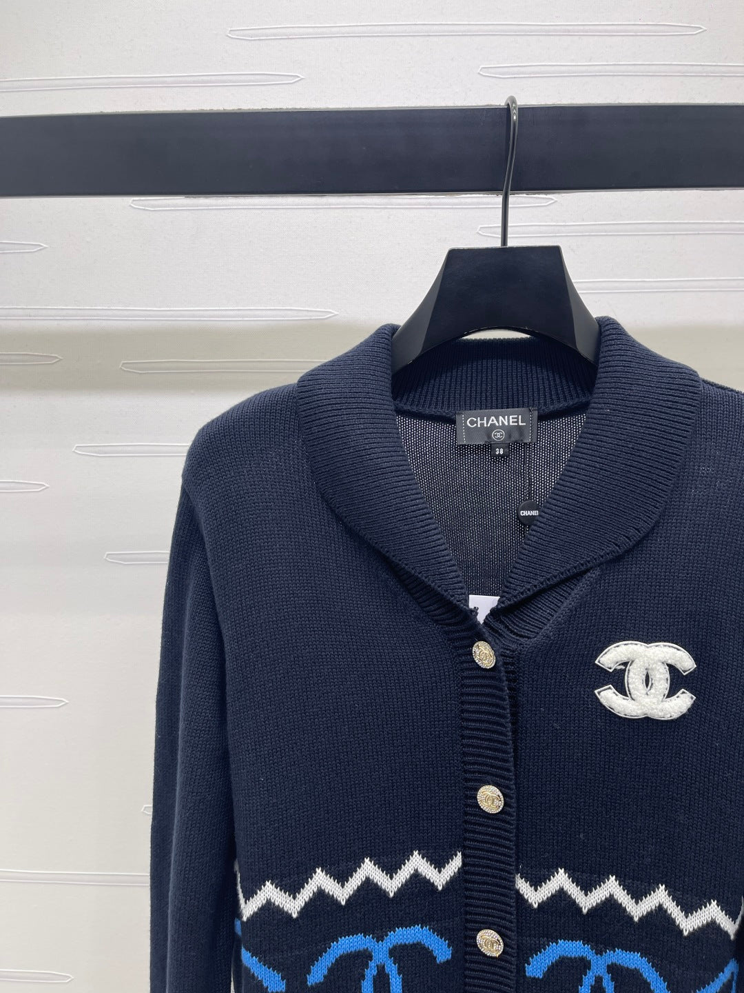 Collar knit cardigan