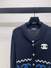 Collar knit cardigan