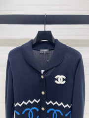 Collar knit cardigan