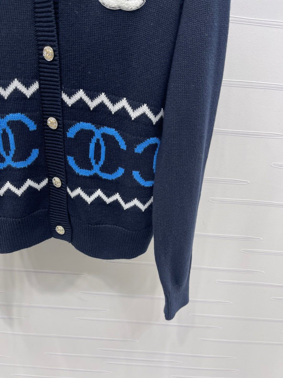 Collar knit cardigan