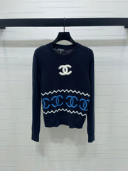 Collar Double C Knitted Cardigan
