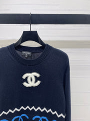 Collar Double C Knitted Cardigan