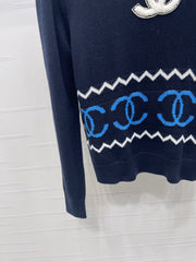 Collar Double C Knitted Cardigan