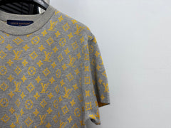 Old flower contrasting woolen short sleeved shirt
