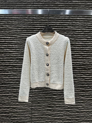 Autumn and winter new towel material temperament socialite cardigan