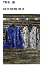 Autumn and Winter New Gradient Jacquard Letter Cardigan