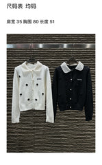 Autumn and winter new collar heavy industry socialite style cardigan