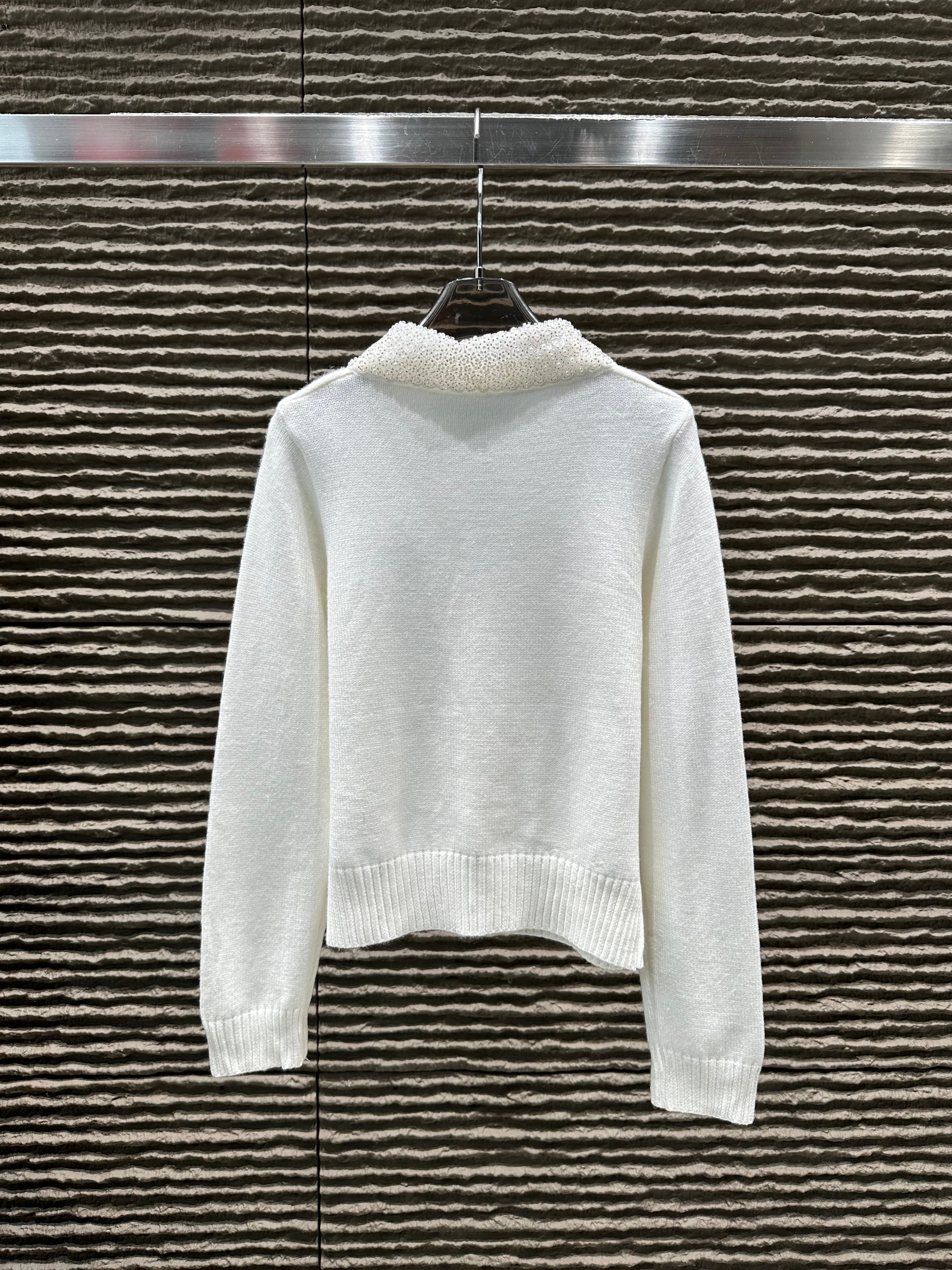 Autumn and winter new collar heavy industry socialite style cardigan