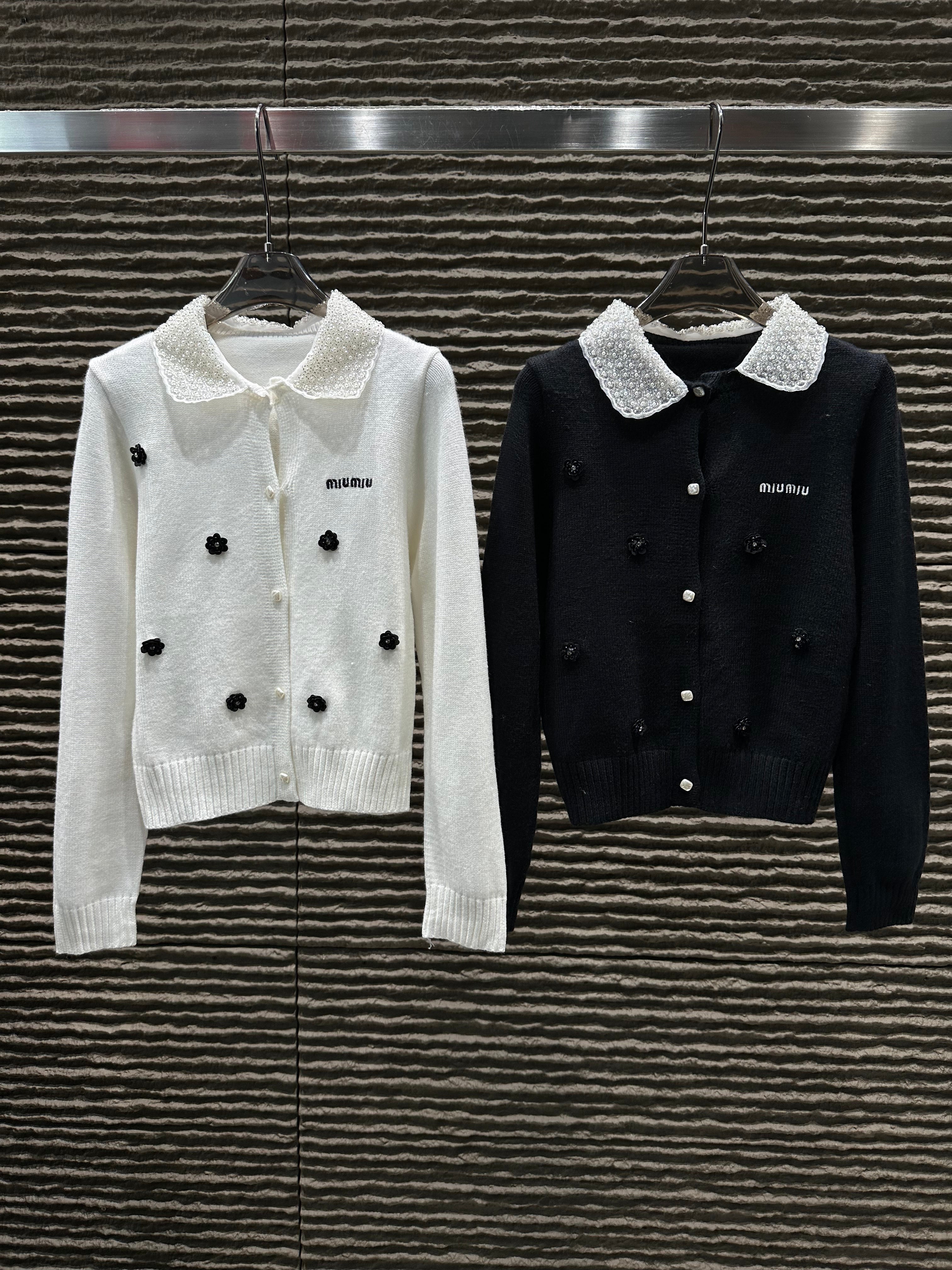 Autumn and winter new collar heavy industry socialite style cardigan
