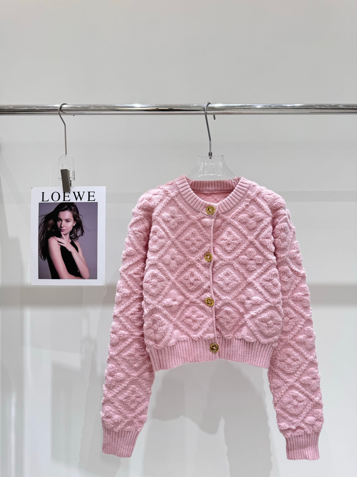 Jacquard round neck knitted sweater