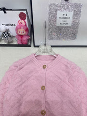 Jacquard round neck knitted sweater
