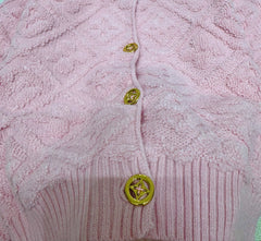 Jacquard round neck knitted sweater