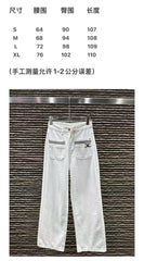 Autumn and winter new embroidered double pocket craft jeans