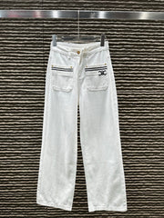 Autumn and winter new embroidered double pocket craft jeans