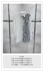 Satin patchwork printed logo shirt