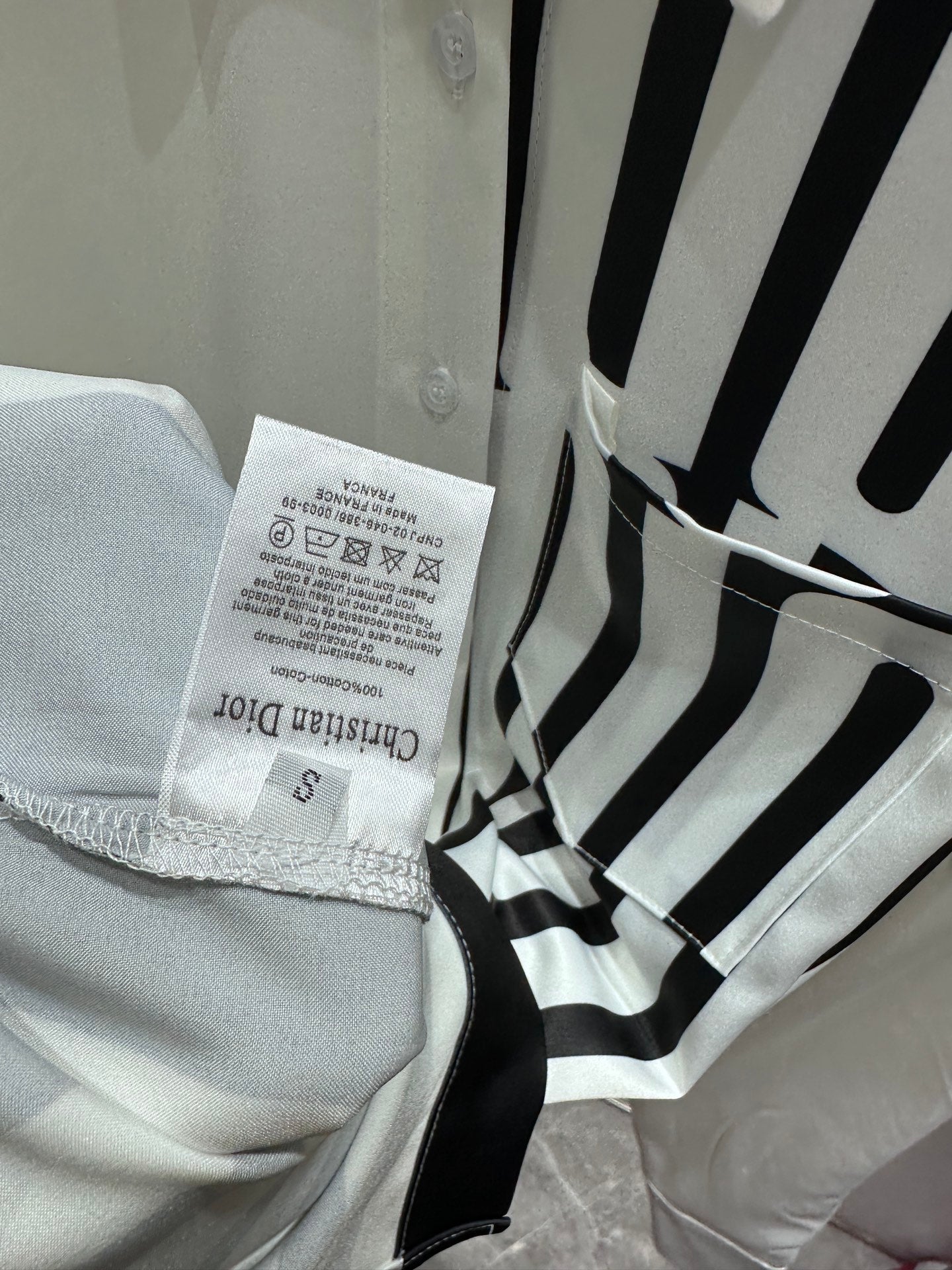 Satin patchwork printed logo shirt