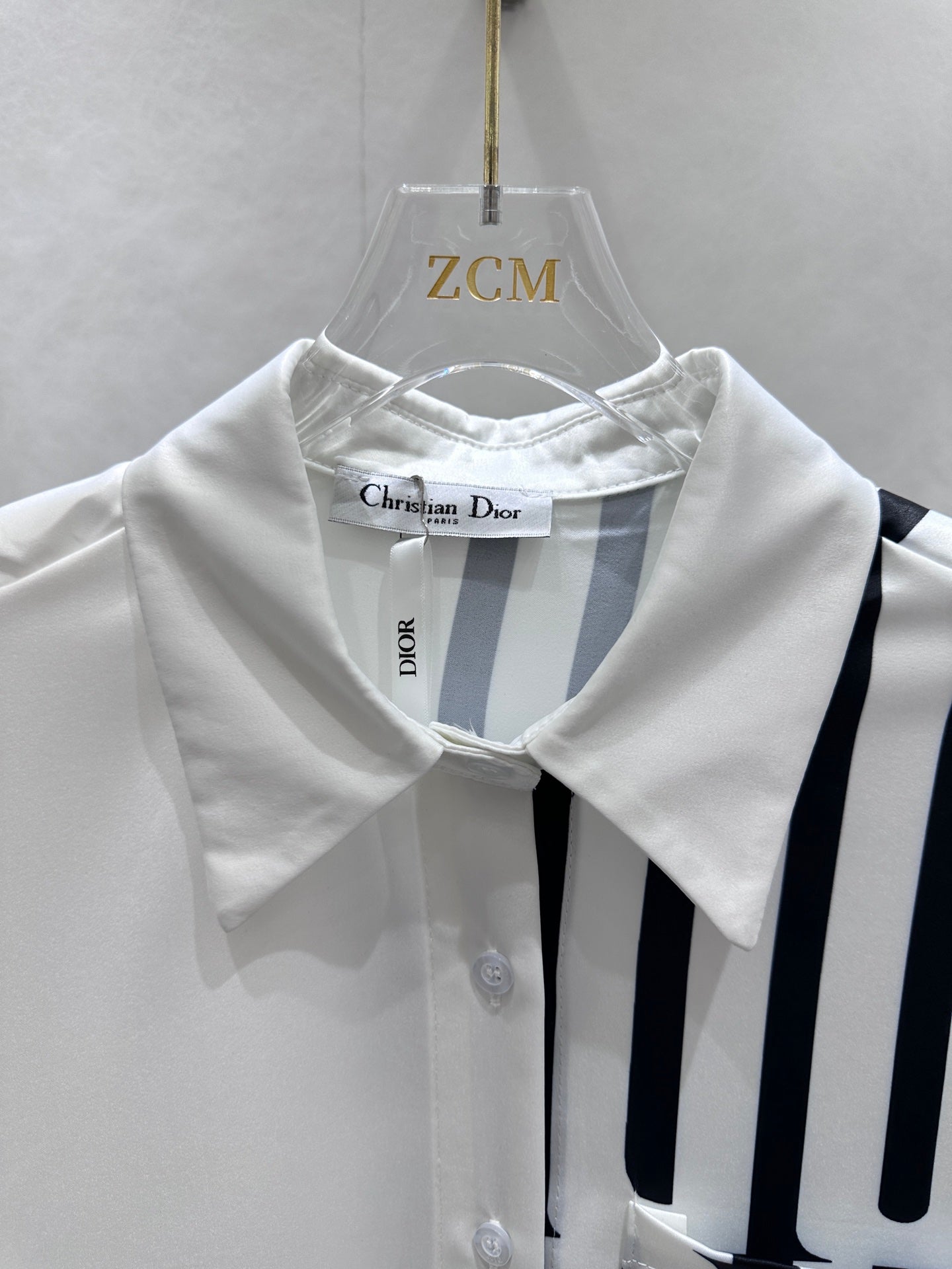 Satin patchwork printed logo shirt