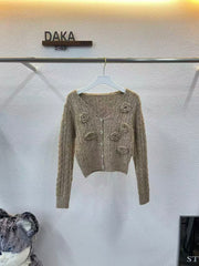 Knitted cardigan top set