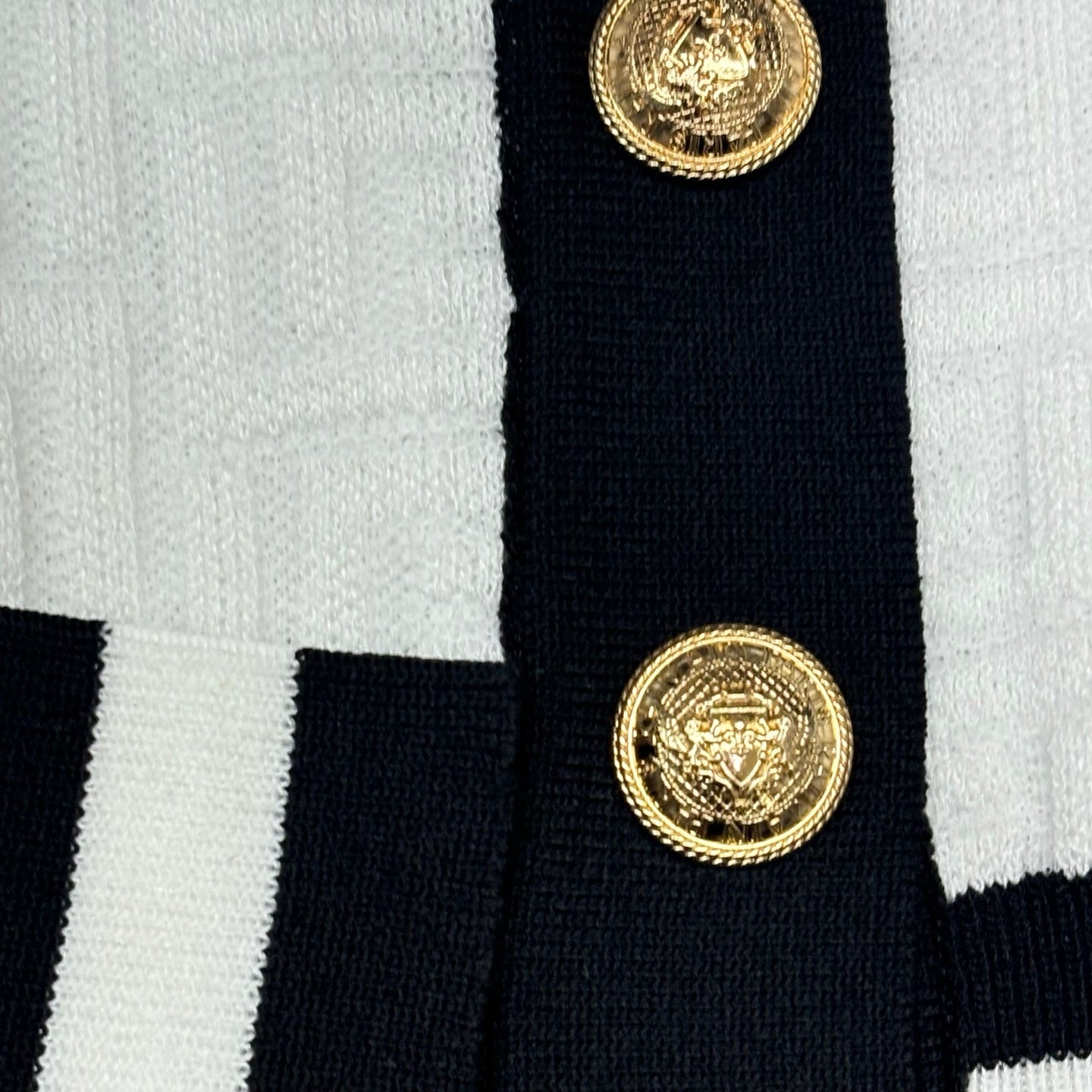 V-neck dark patterned logo cardigan