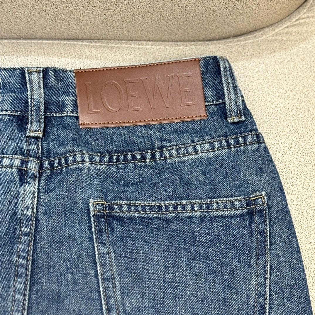 Embroidered straight leg jeans