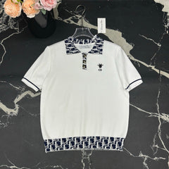 Collar jacquard knitting on top