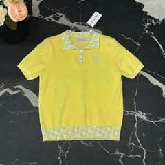 Collar jacquard knitting on top