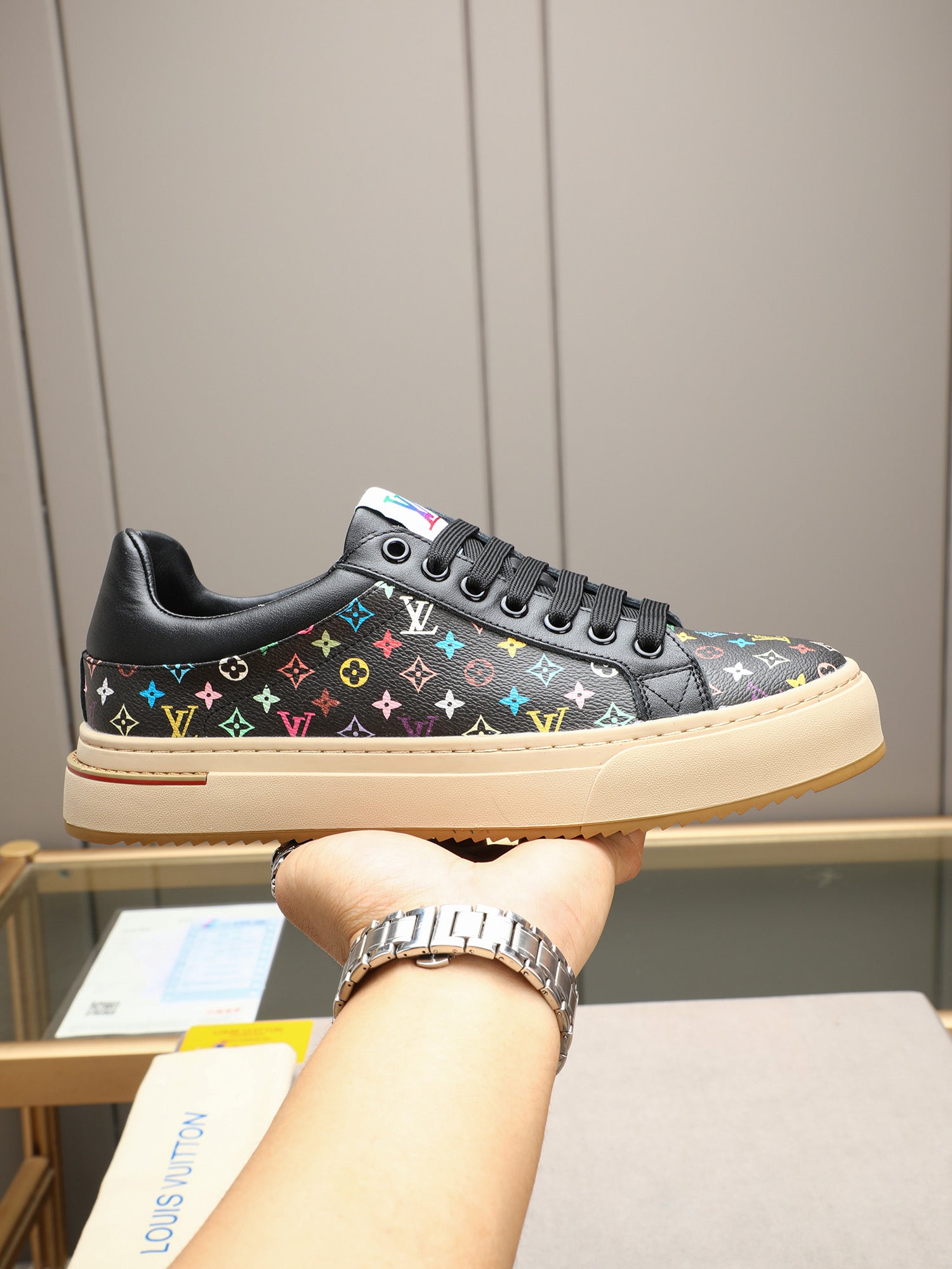 Top layer cowhide patchwork classic men's shoes