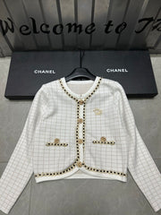 Checkered chain cardigan 🍇