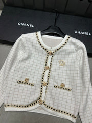 Checkered chain cardigan 🍇