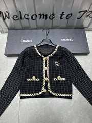 Checkered chain cardigan 🍇