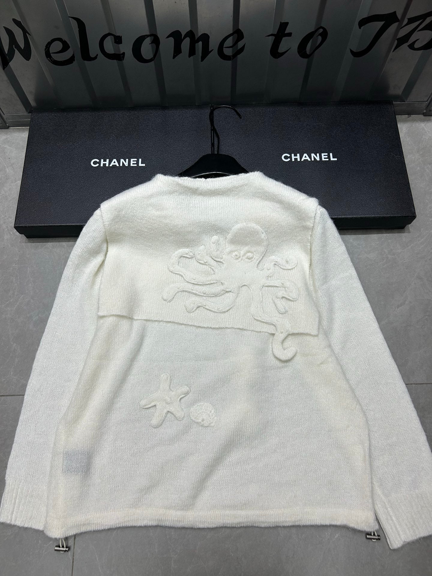 Black Octopus Pattern Navy Hoodie Long Sleeve