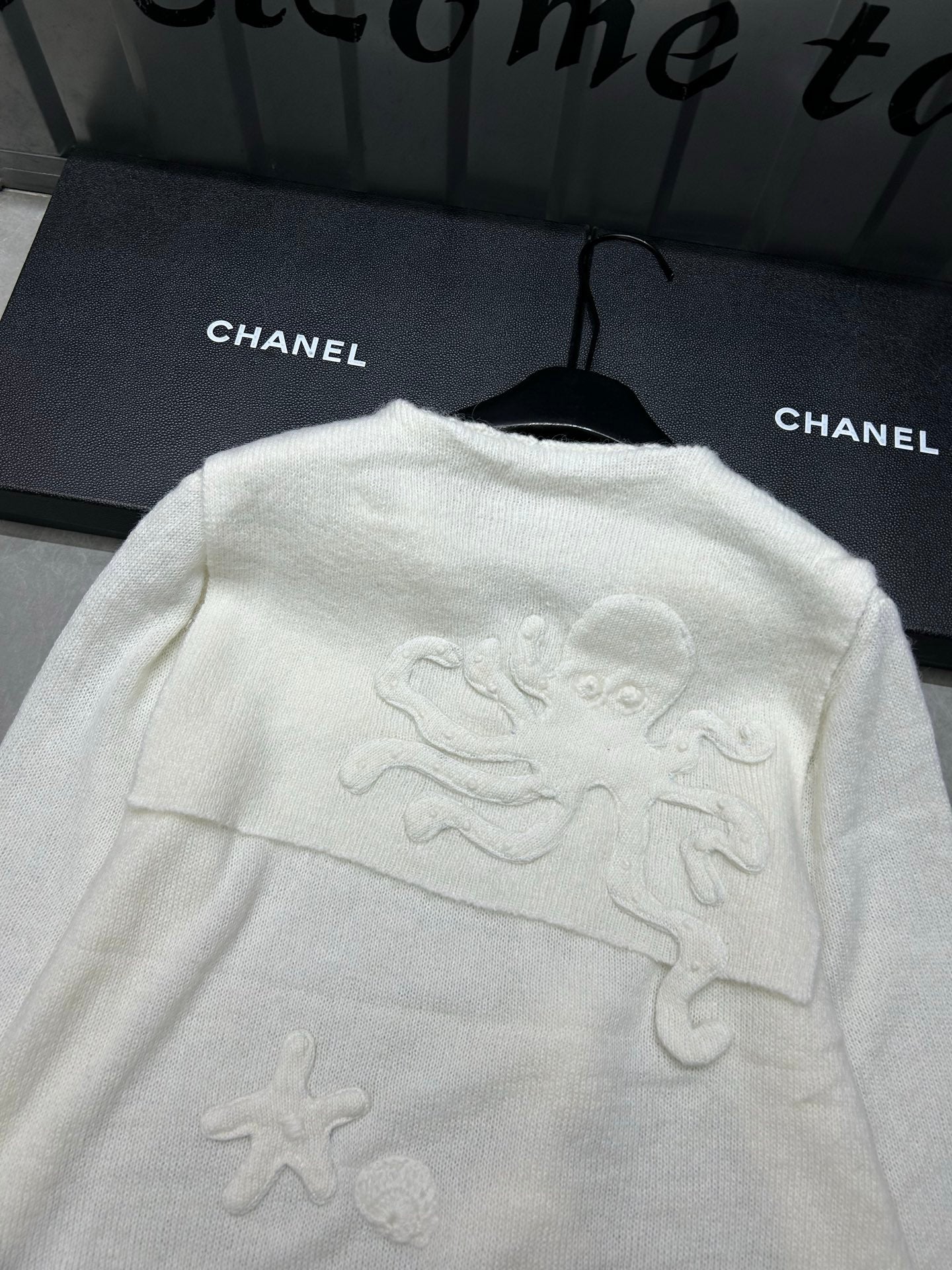 Black Octopus Pattern Navy Hoodie Long Sleeve