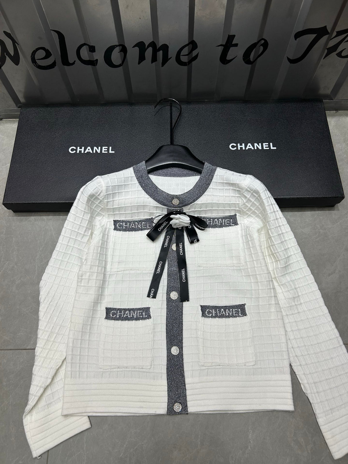 Camellia bow cardigan